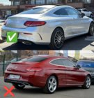 Mercedes C-class W205 2014–2021 Zadnji difuzor z izpušnimi zaključki (za coupé AMG43 design) fotografija 2