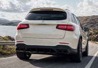 Mercedes GLC X253 2015–2022 Zadnji difuzor z izpušnimi zaključki Black (AMG63 dizajn) fotografija 2