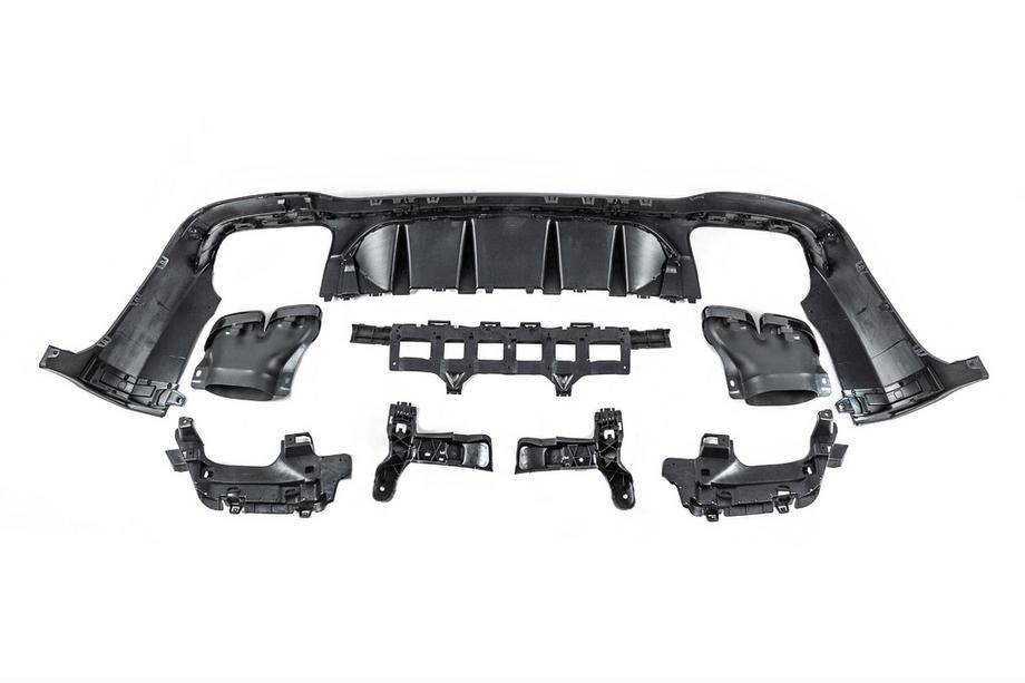 Mercedes GLC X253 2015–2022 Zadnji difuzor z izpušnimi zaključki Black (AMG63 dizajn) Fotografija 7