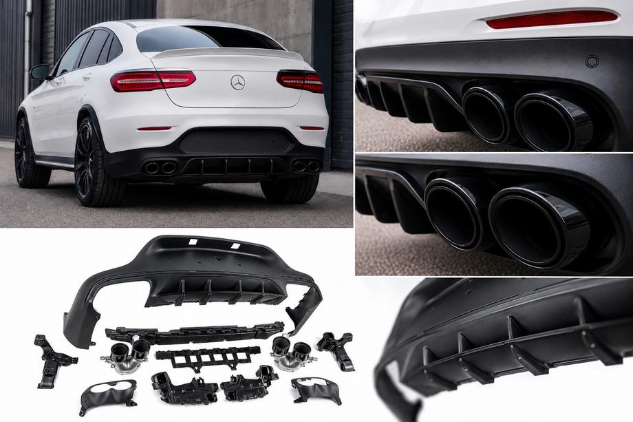 Mercedes GLC Coupé C253 2016–2023 Zadnji difuzor z izpušnimi zaključki (AMG43 dizajn) Image