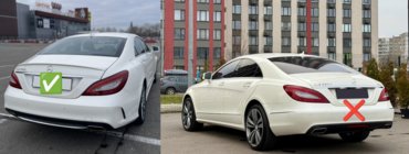 Mercedes CLS C218 2011–2018 Zadnji difuzor z izpušnimi zaključki Black (2015-2018, dizajn CLS63) fotografija 3