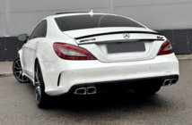 Mercedes CLS C218 2011–2018 Zadnji difuzor z izpušnimi zaključki Black (2015-2018, dizajn CLS63) fotografija 1