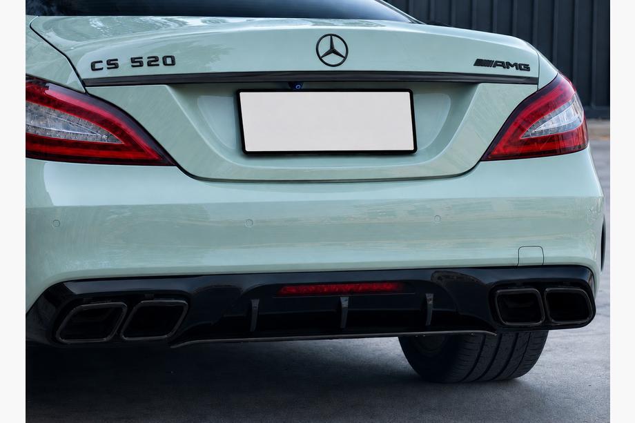Mercedes CLS C218 2011–2018 Zadnji difuzor z izpušnimi zaključki Black (2015-2018, GT63 Design) Fotografija 3