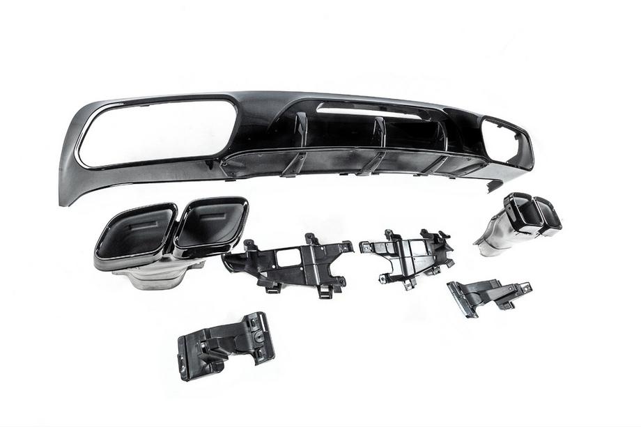 Mercedes CLS C218 2011–2018 Zadnji difuzor z izpušnimi zaključki Black (2015-2018, GT63 Design) Fotografija 7