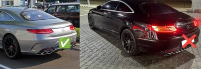 Mercedes S-class C217 Coupe 2014–2020 Zadnji difuzor z izpušnimi zaključki Black (2018-2020) fotografija 5