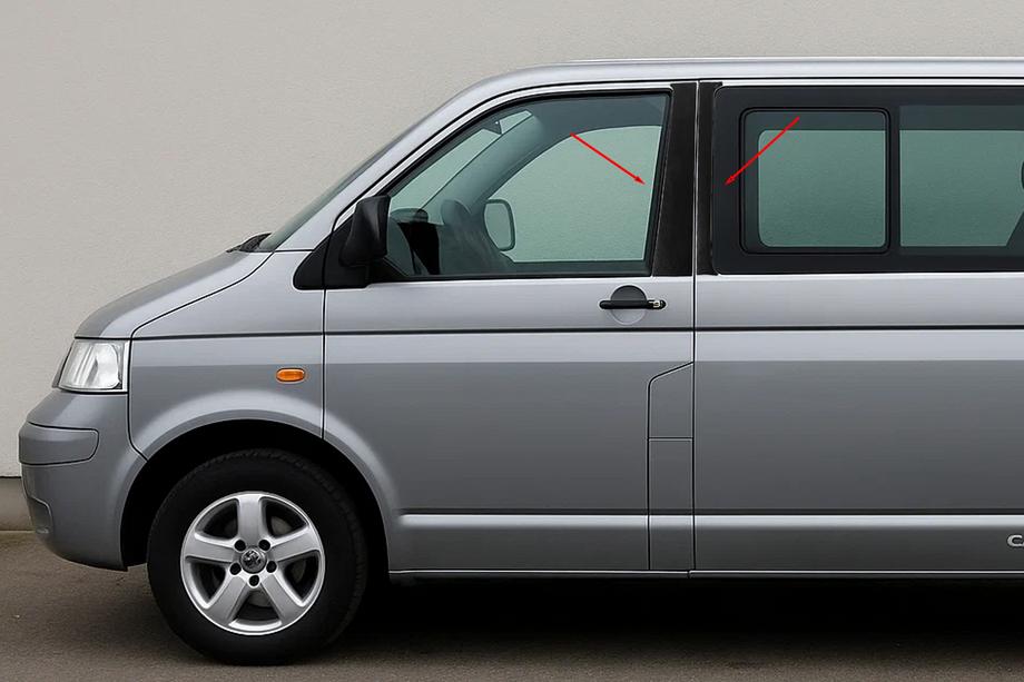 Volkswagen T5 Multivan 2003–2010 Kromirani pokrovi vratnih stebričkov EuroCap Image