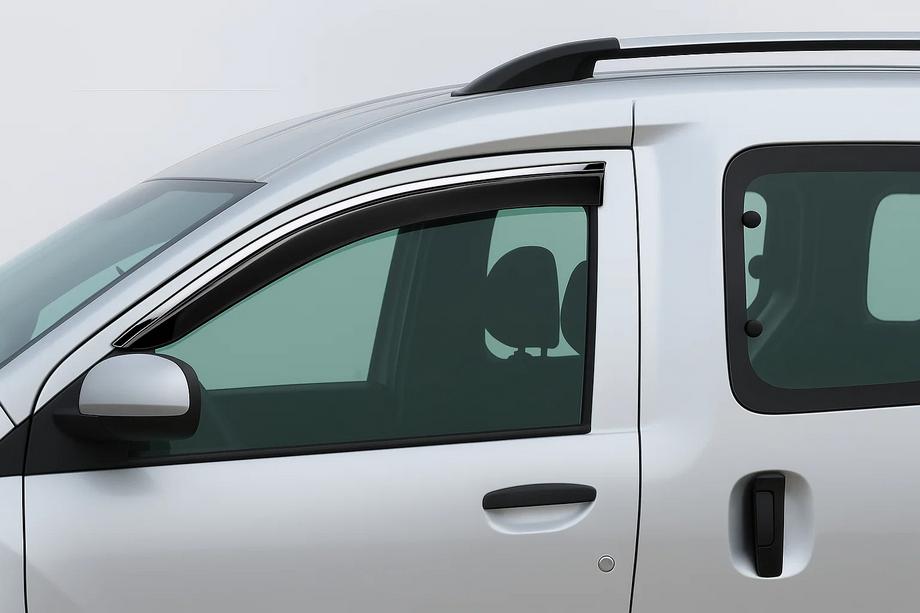 Dacia Dokker 2013–2022 Vetrni deflektorji za okna s kromirano letvico Niken Luxury (2 kosa) Image