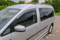 Volkswagen Caddy 2015–2020 Vetrni deflektorji za okna s kromirano letvico Niken Luxury (2 kosa) fotografija 4