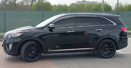 Kia Sorento III UM 2014–2020 Vetrni deflektorji oken s kromirano letvijo Niken Luxury (4 kosi) fotografija 4