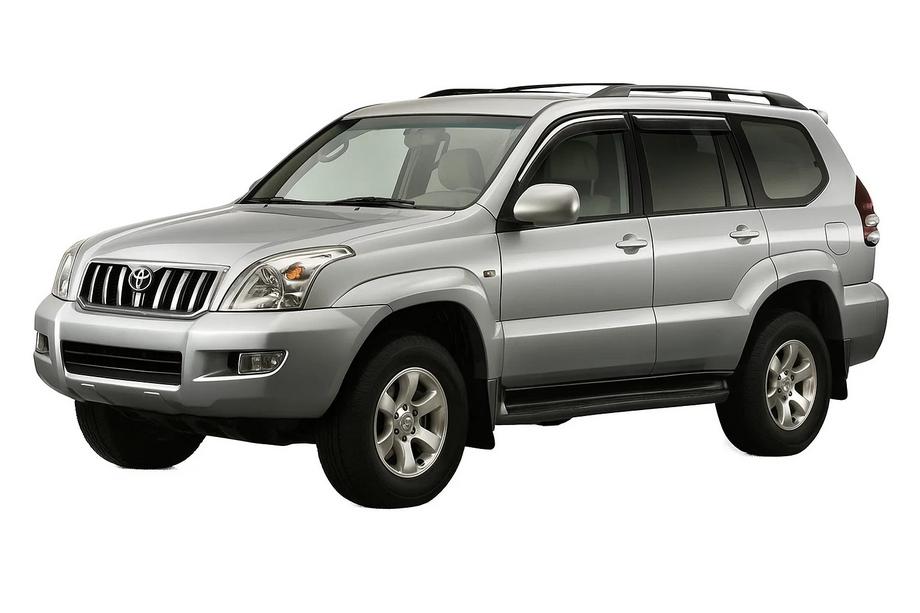 Toyota Land Cruiser Prado 120 2002–2009 Vetrni deflektorji oken s kromirano letvijo Niken Luxury (4 kosi) Fotografija 1