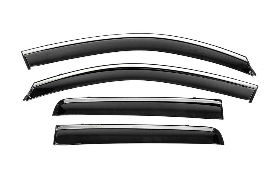 Mitsubishi Outlander 2006–2012 Vetrni deflektorji oken s kromirano letvijo Niken Luxury (4 kosi) Image