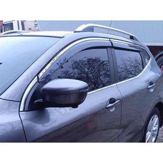 Vetrni deflektorji oken s kromirano letvijo Niken Luxury (4 kosi) Nissan Qashqai 2014–2021 fotografija 1