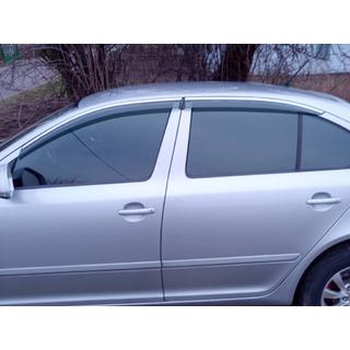 Vetrni deflektorji oken s kromirano letvijo Niken Luxury (LiftBack, 4 kos) Skoda Octavia II A5 2006–2010 fotografija 2