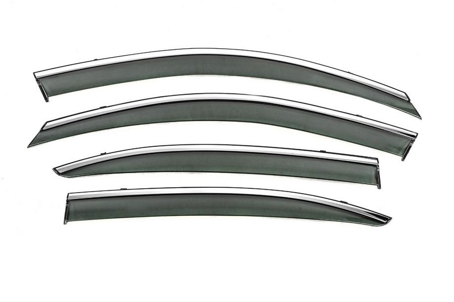 Skoda Octavia II A5 2010–2013 Deflektorji oken s kromiranim okrasnim trakom Niken Luxury (SD, 4 kos) Image