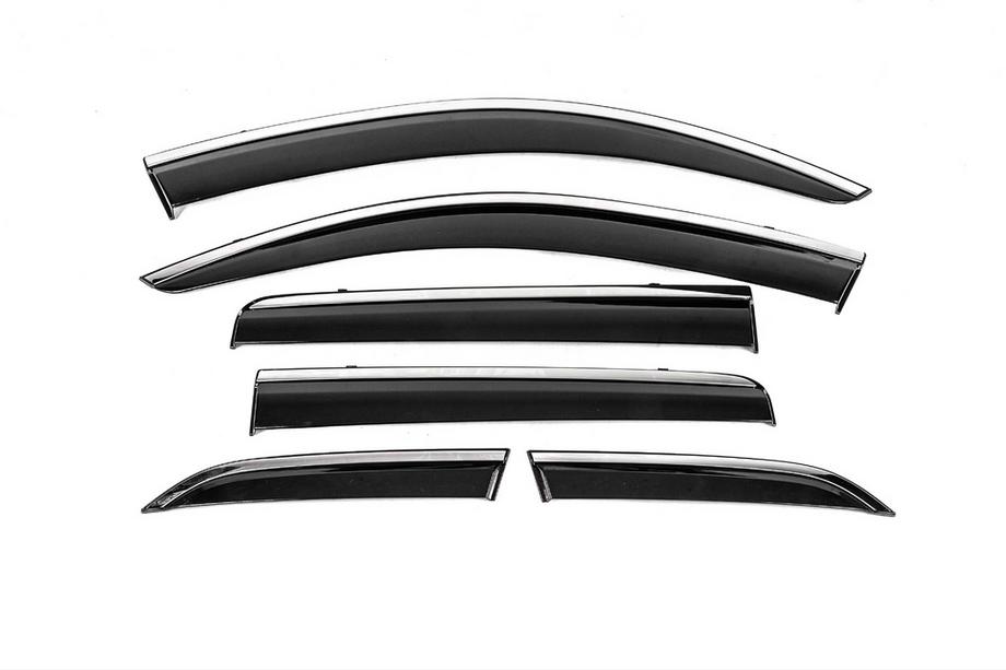 Mitsubishi Outlander 2012–2021 Okenski vetrni deflektorji s kromiranim okrasnim trakom Niken Luxury (6 kos) Image