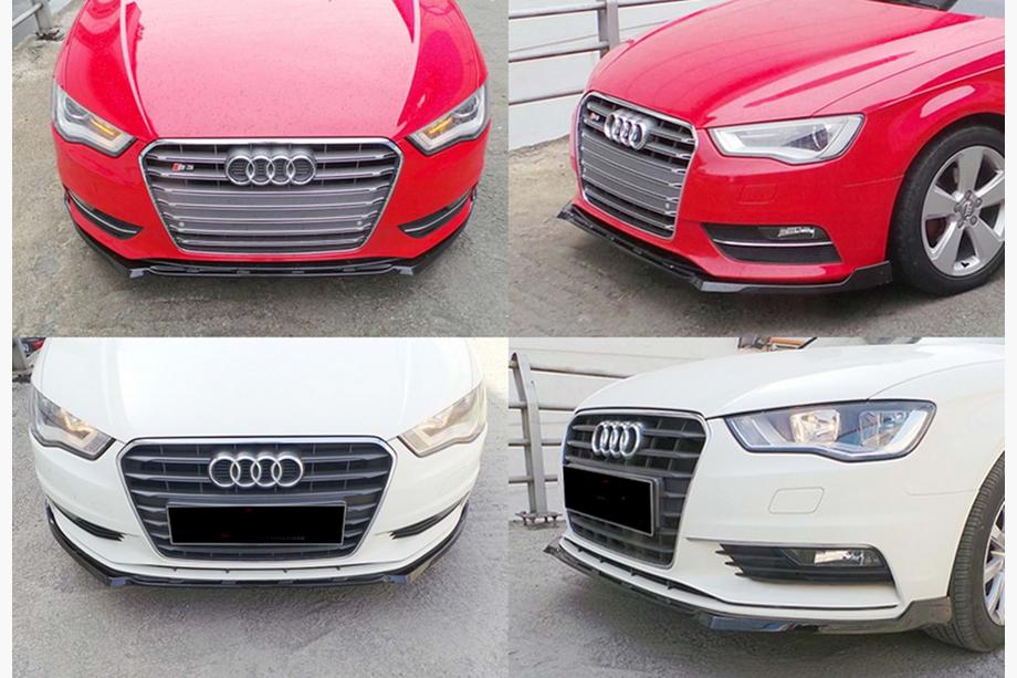 Audi A3 2012–2020 Sprednji lip spojler/splitter odbijača DPT V-3 (Sedan/HB, sijajno črna) Image