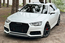 Audi A4 B9 2015–2024 Sprednji lip spojler DPT V-1 (za S-Line, 2015-2019, visok sijaj črna) fotografija 1