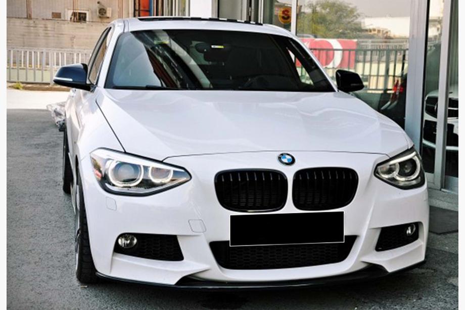 BMW serija 1 F20/F21 2011–2019 Sprednji lip spojler DPT V-3 (za M Performance Style, sijajno črna) Fotografija 3