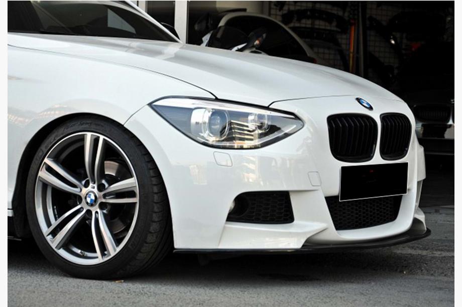 BMW serija 1 F20/F21 2011–2019 Sprednji lip spojler DPT V-3 (za M Performance Style, sijajno črna) Fotografija 2