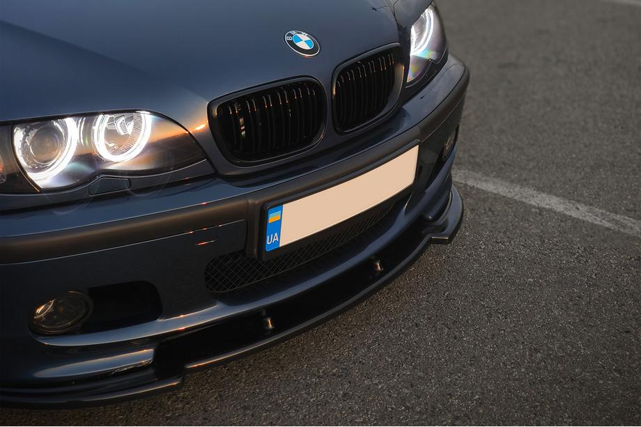 BMW serija 3 E46 1998–2006 Sprednji lip spojler DPT V-1 (za M Sport, črna visok sijaj) Fotografija 4
