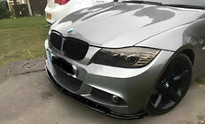 BMW serija 3 E90/E91 2005–2011 Sprednji lip spojler DPT V-1 (za E90 M-Sport 2008-2011, sijajno črna) fotografija 1