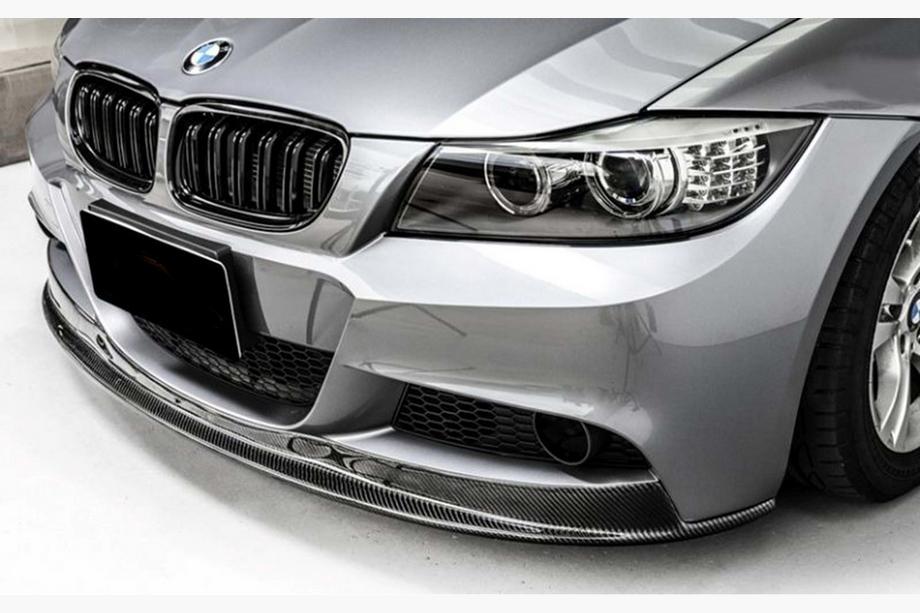 BMW serija 3 E90/E91 2005–2011 DPT V-2 sprednji lip (za E90 M-Sport 2008-2011), črna visok sijaj Fotografija 1
