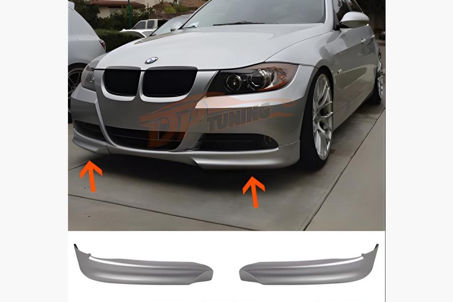 BMW serija 3 E90/E91 2005–2011 Sprednji lip spojler DPT (za E90 Base 2005-2008, sijajno črna, 2 kos) Image