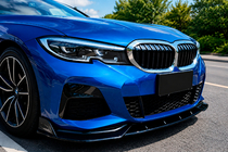 BMW serija 3 G20/G21 2018– Sprednji lip spojler DPT V-2 (za M Technic, sijaj črna) fotografija 1