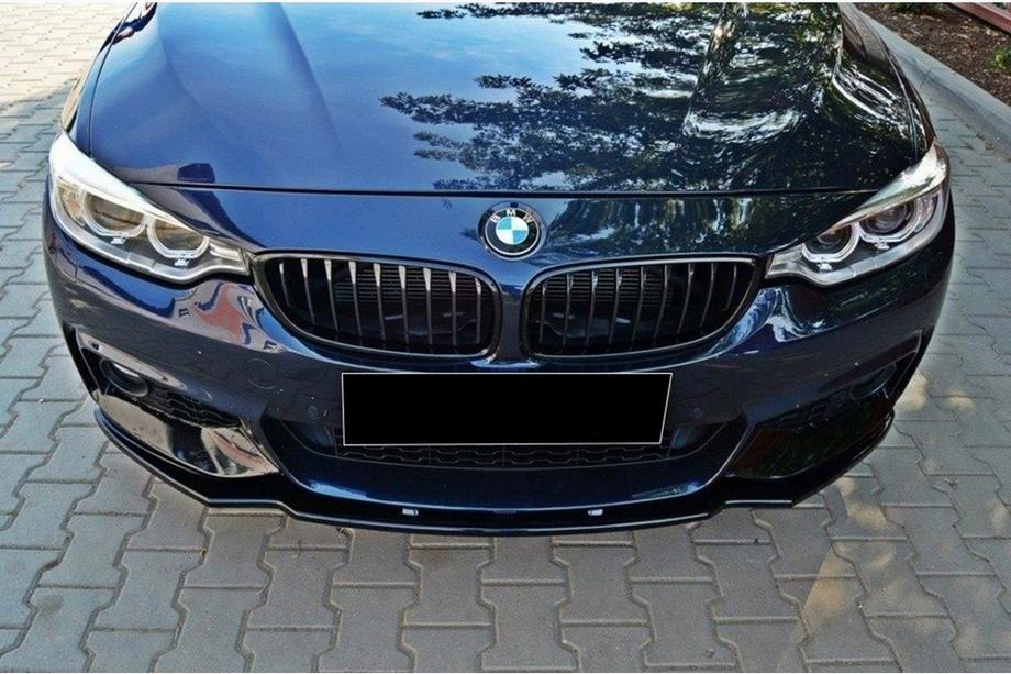 BMW serija 4 F32/F33/F36 2012–2020 Sprednji lip spojler DPT V-2 (za M-Sport, sijajno črna) Fotografija 3