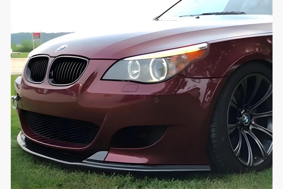 BMW Serija 5 E60/E61 2003–2010 Sprednji lip spojler DPT (brez plavuti, za M5 Hamann, črni sijaj) Image