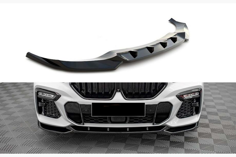 BMW X6 G06 2019–2027 DPT V-1 sprednji lip spojler (za M, sijaj črna) Image