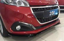 Peugeot 208 2012–2019 DPT sprednji lip spojler (črna visok sijaj) fotografija 1