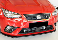 Seat Ibiza 2010–2017 Sprednji lip spojler odbijača DPT V-4 (črna visok sijaj) fotografija 3