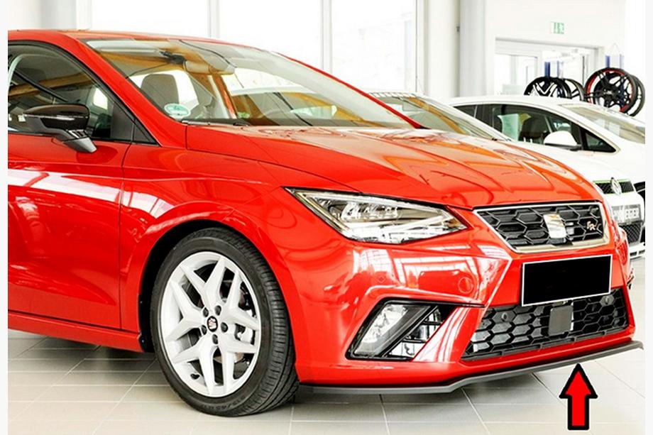 Seat Ibiza 2010–2017 Sprednji lip spojler odbijača DPT V-4 (črna visok sijaj) Image