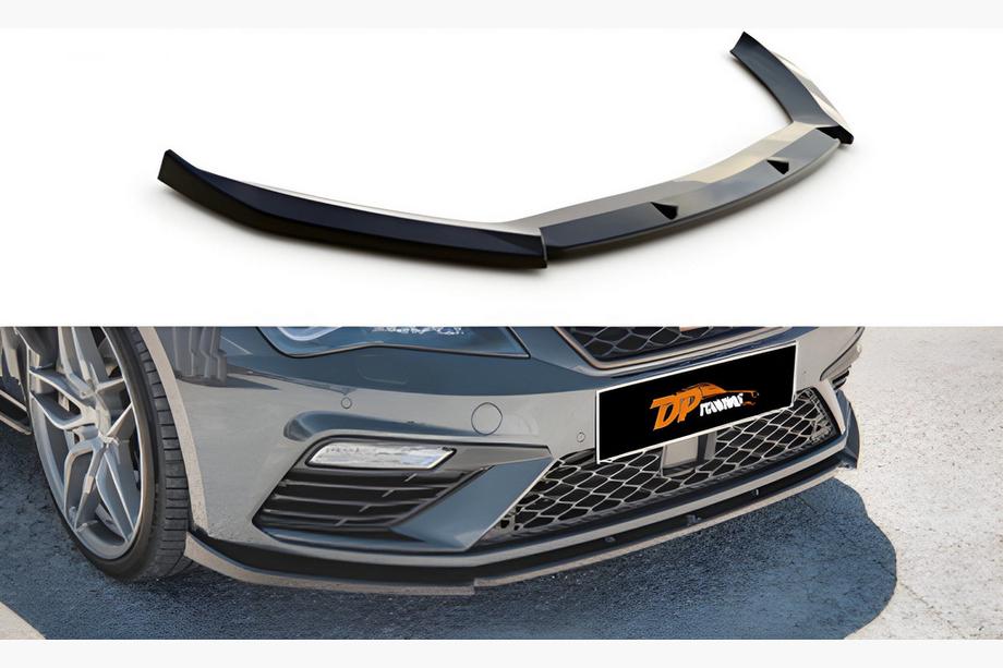 Seat Leon 2013–2020 DPT sprednji lip spojler odbijača (2017-2020, sijajno črna) Image