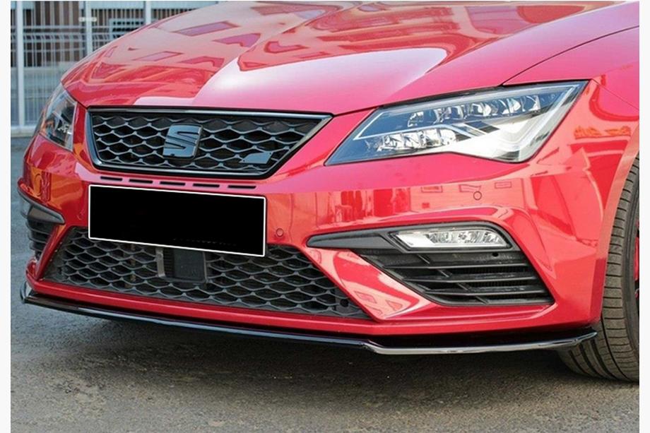 Seat Leon 2013–2020 Sprednji lip spojler DPT (Cupra, 2017-2020, črn sijaj) Image