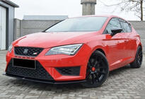 Seat Leon 2013–2020 Sprednji lip spojler DPT (Cupra, 2013-2016, črna visok sijaj) fotografija 2