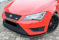 Seat Leon 2013–2020 Sprednji lip spojler DPT (Cupra, 2013-2016, črna visok sijaj) fotografija 1