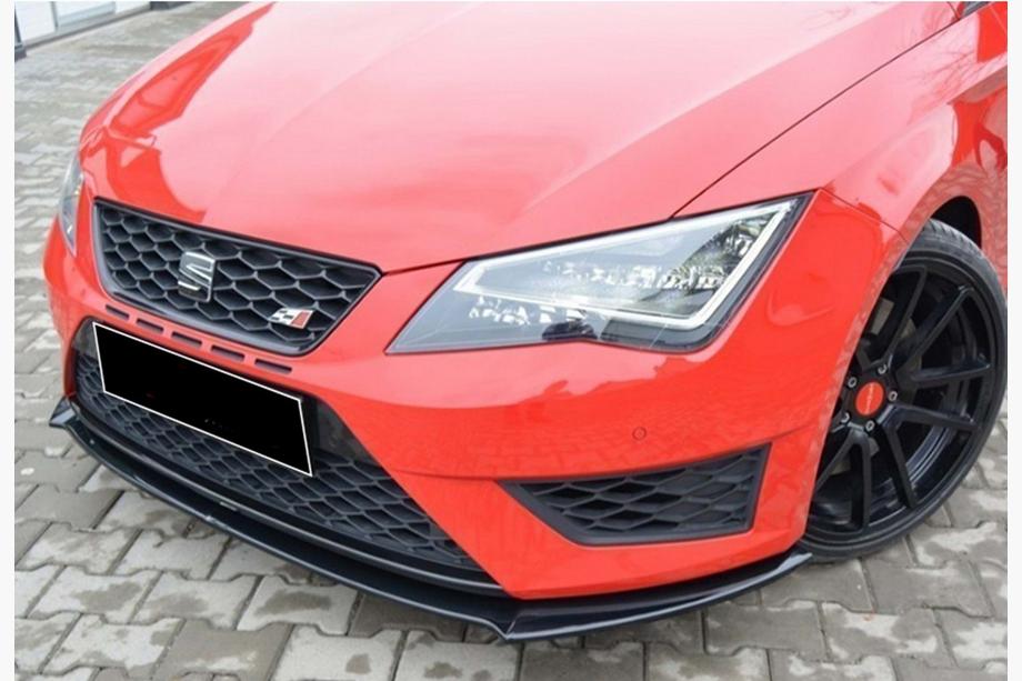 Seat Leon 2013–2020 Sprednji lip spojler DPT (Cupra, 2013-2016, črna visok sijaj) Image