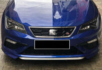 Seat Leon 2013–2020 Sprednji lip spojler DPT V-1 (2017-2020, črn visok sijaj) fotografija 2