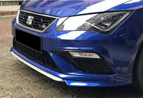 Seat Leon 2013–2020 Sprednji lip spojler DPT V-1 (2017-2020, črn visok sijaj) fotografija 3