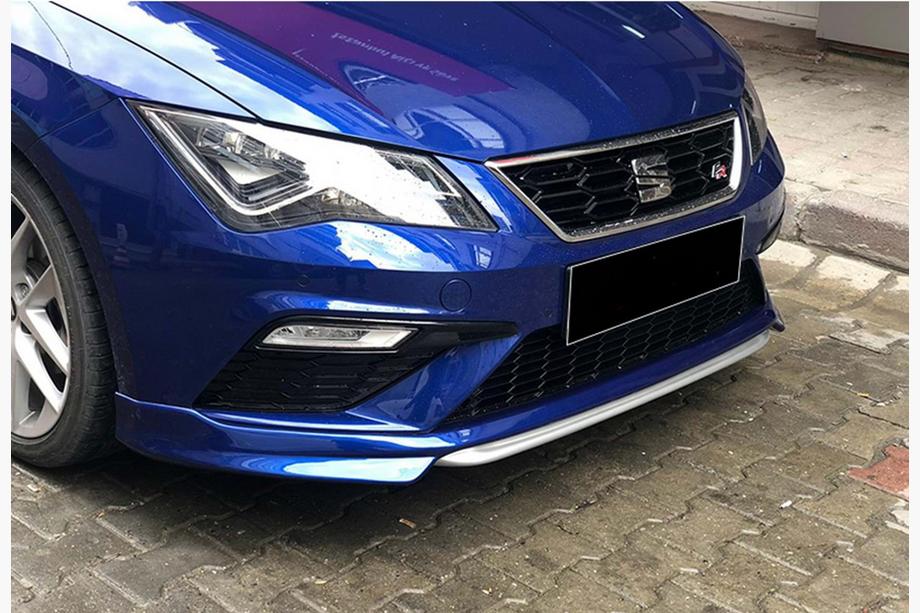 Seat Leon 2013–2020 Sprednji lip spojler DPT V-1 (2017-2020, črn visok sijaj) Image