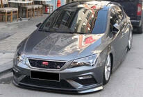 Seat Leon 2013–2020 DPT V-2 sprednji lip spojler (2017-2020, črna visok sijaj) fotografija 2