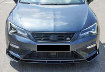 Seat Leon 2013–2020 Sprednji lip spojler DPT V-3 (2017-2020, sijajno črna) fotografija 3