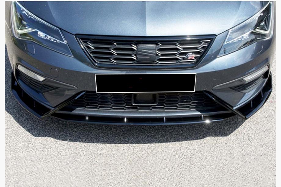 Seat Leon 2013–2020 Sprednji lip spojler DPT V-3 (2017-2020, sijajno črna) Image