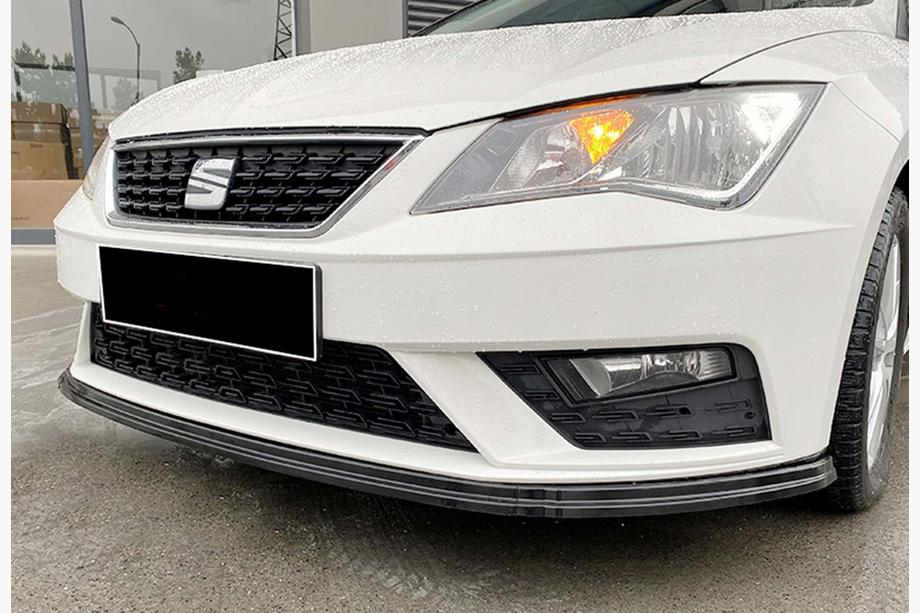 Seat Leon 2013–2020 Sprednji lip spojler DPT V-4 (2017-2020, sijajno črna) Image