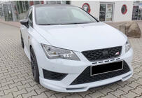 Seat Leon 2013–2020 Sprednji lip spojler DPT V-5 (2017-2020, črna visok sijaj) fotografija 4