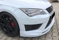 Seat Leon 2013–2020 Sprednji lip spojler DPT V-5 (2017-2020, črna visok sijaj) fotografija 3