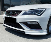 Seat Leon 2013–2020 DPT V-3 sprednji lip spojler (2013-2016, črna visok sijaj) fotografija 1