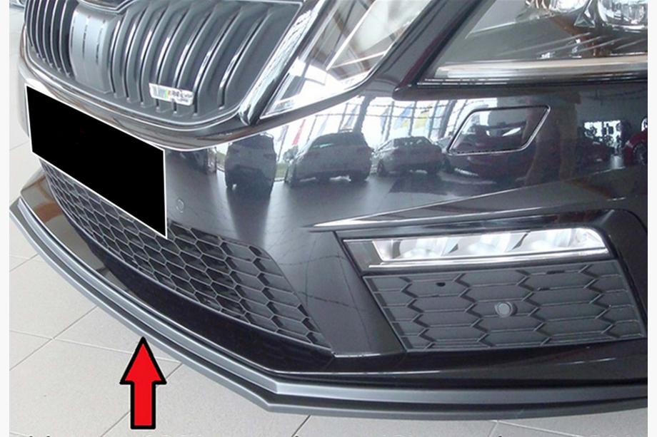 Skoda Octavia III A7 2013–2019 Sprednji lip spojler odbijača DPT V-2 (2017-2019 RS, črna visok sijaj) Image